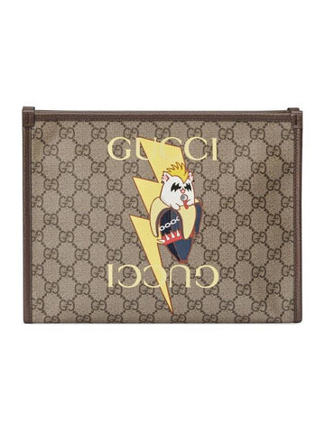 Banana Print Clutch Bag Brown - GUCCI - BALAAN 1