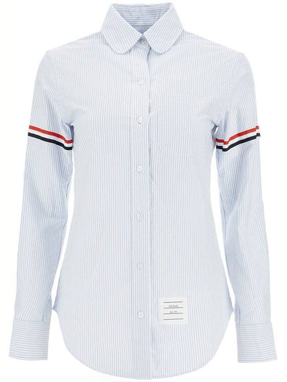 Women's Armband University Striped Oxford Shirt Blue - THOM BROWNE - BALAAN 2