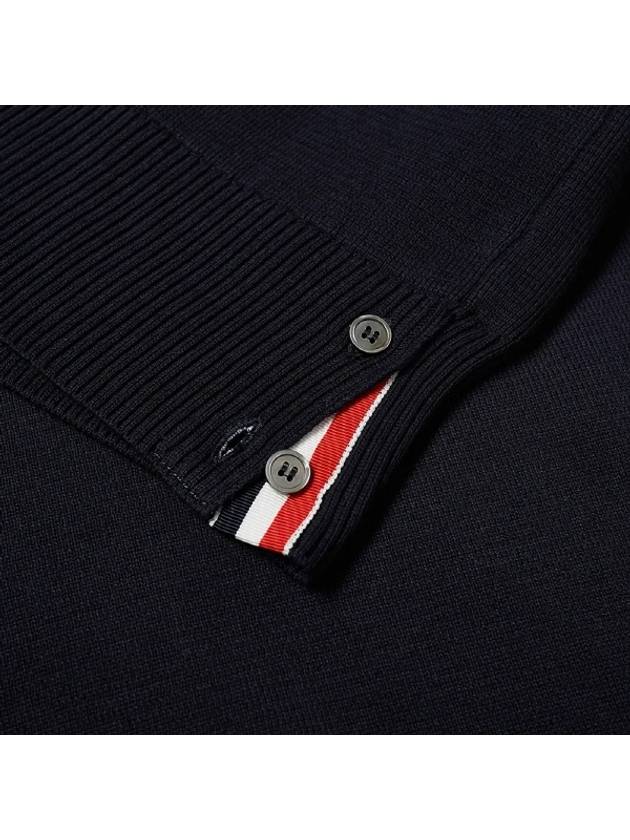 Men's Milan Stitch Armband Crew Neck Knit Top Navy - THOM BROWNE - BALAAN 4