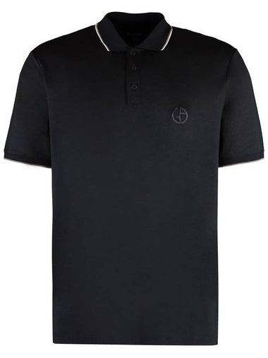 Giorgio Armani Short Sleeve Cotton Blend Polo Shirt - GIORGIO ARMANI - BALAAN 1