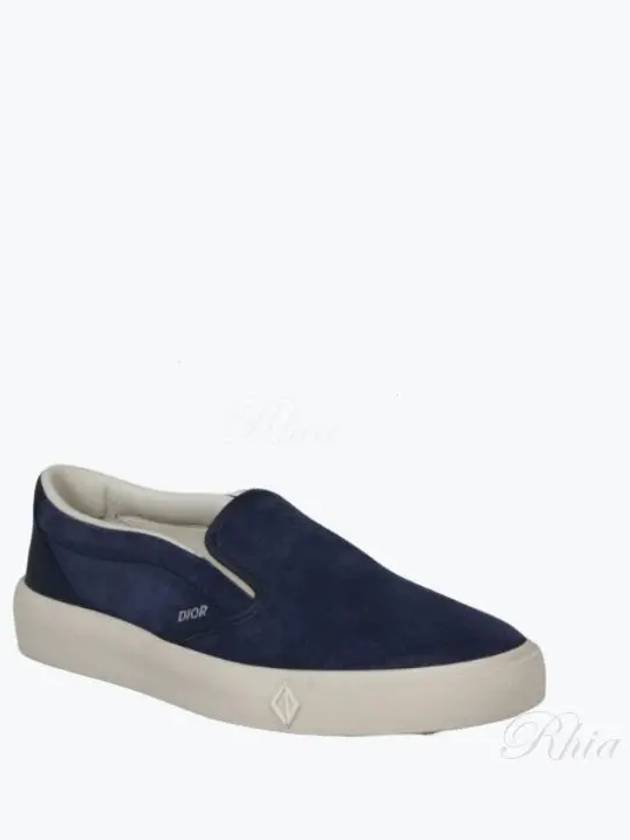 B101 Suede Smooth Calfskin Slip On Sneakers Navy - DIOR - BALAAN 2