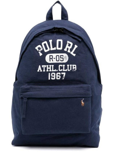 Logo Print Backpack Navy - POLO RALPH LAUREN - BALAAN 1