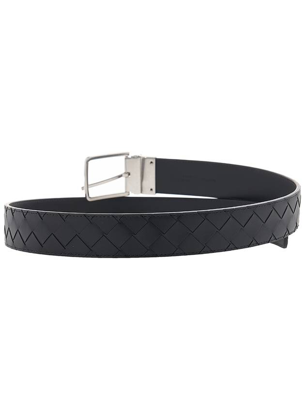 Men's Intrecciato Leather Belt Black - BOTTEGA VENETA - BALAAN 5