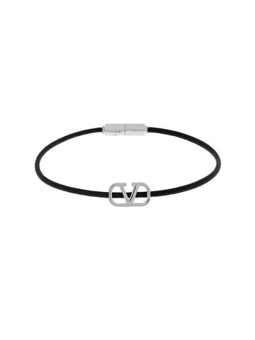 Valentino 5Y2J0R89 QPE 0NO J0R89 Garavani V logo leather bracelet - RED VALENTINO - BALAAN 1