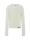 Ribbed Viscose Shirt Knit Top White - MSGM - BALAAN 2