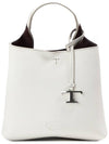 Logo Mini Leather Tote Bag White - TOD'S - BALAAN 2