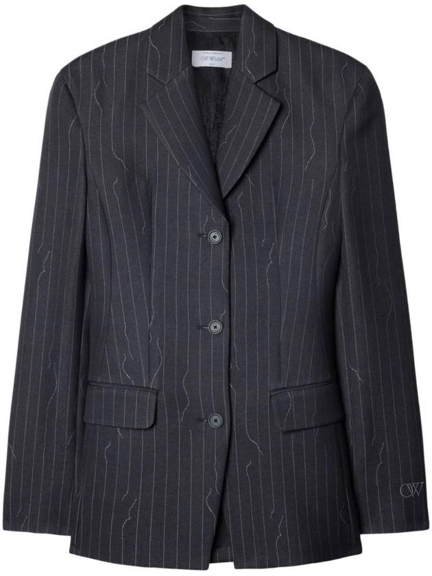 pinstripe pattern virgin wool blend blazer OWEF123S24FAB0030707 - OFF WHITE - BALAAN 1