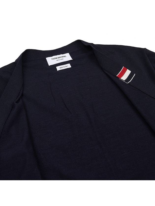 Men's Jersey Stitch V-Neck Cardigan Navy - THOM BROWNE - BALAAN 10