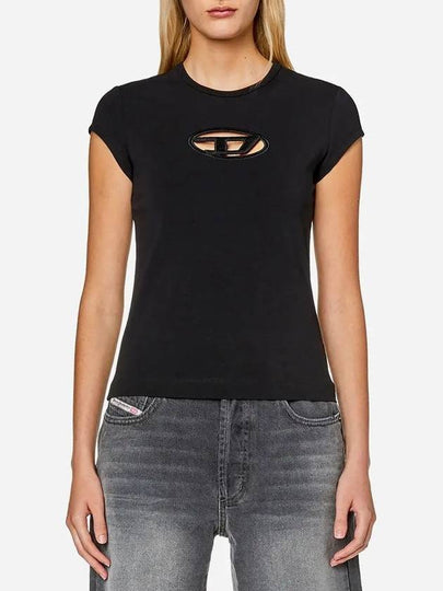 T Angie Peekaboo Logo Short Sleeve T-Shirt Black - DIESEL - BALAAN 2