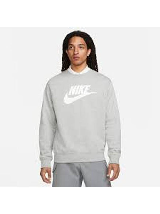 Club Graphic Crew Neck Sweatshirt Grey - NIKE - BALAAN 2