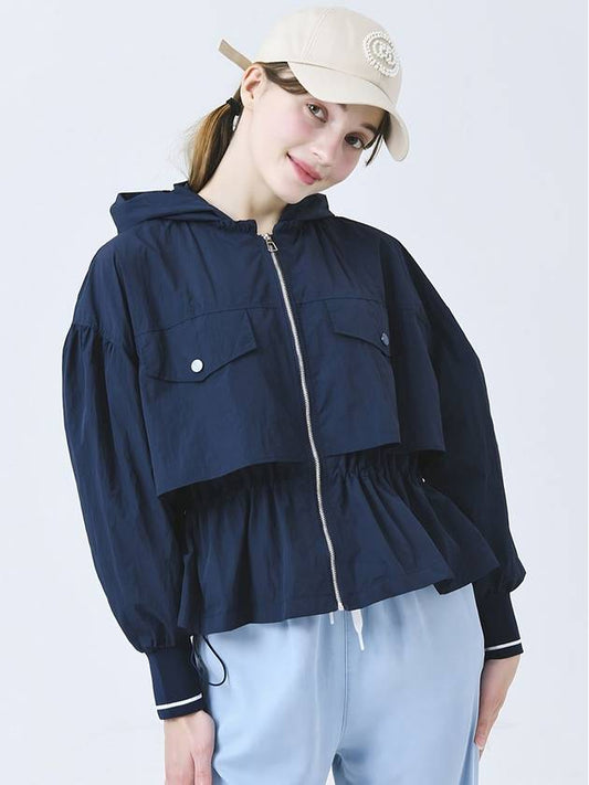 Doyou Know MC Women s Hood Detachable Waist Inner String Sharing Windbreaker Navy Jumper DO3242WB90 1 - DOYOUKNOWMC GOLF WEAR - BALAAN 2