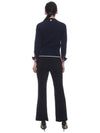 Hector Bow Virgin Wool Knit Top Navy - THOM BROWNE - BALAAN 6