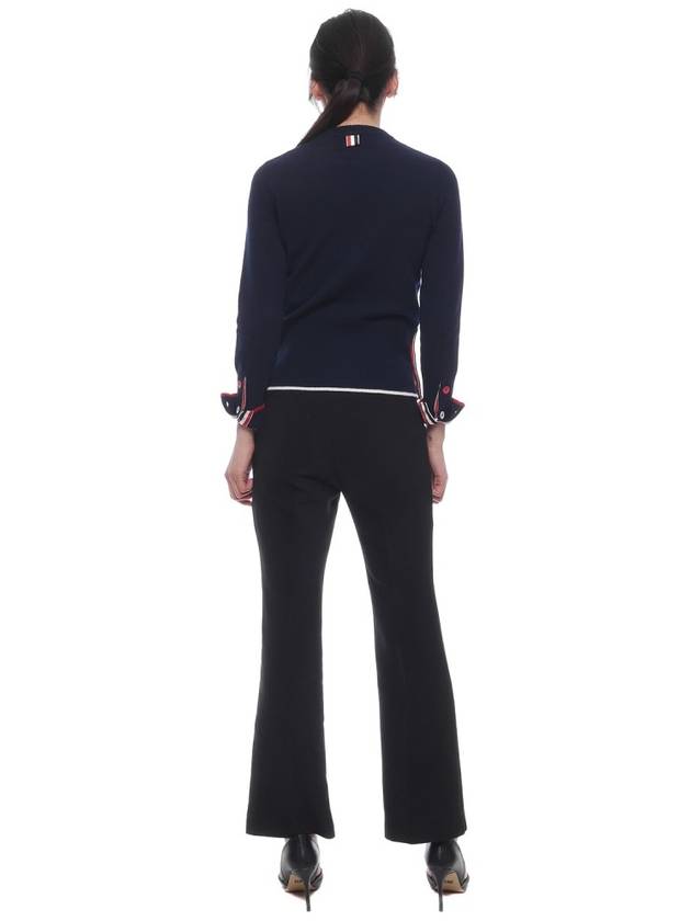 Hector Bow Virgin Wool Knit Top Navy - THOM BROWNE - BALAAN 6