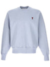 Cotton Heart Logo Sweatshirt Blue - AMI - BALAAN 4