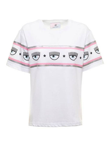 Logo short sleeve t shirt white women 72CBHT16CJT00003 - CHIARA FERRAGNI - BALAAN 1