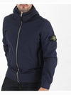 Soft Shell Brushed Lining Zip Up Hoodie Navy - STONE ISLAND - BALAAN 3