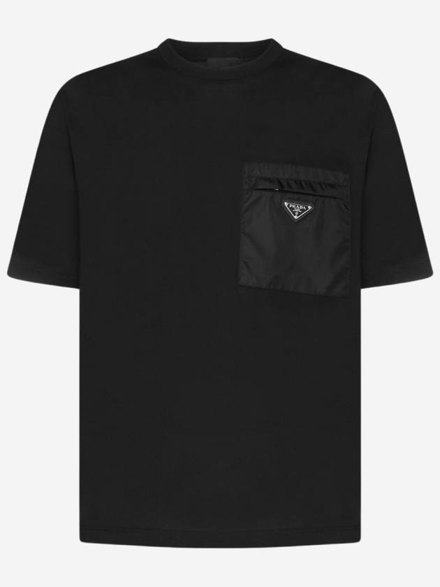 Nylon Jersey Short Sleeve T-Shirt Black - PRADA - BALAAN 2