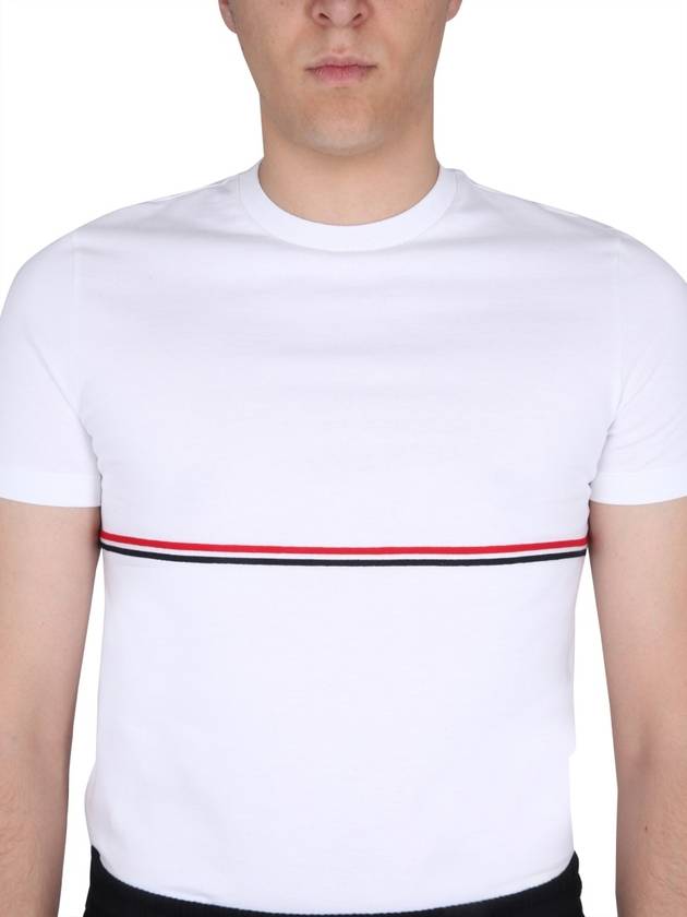 Midweight Jersey Short Sleeve T-Shirt White - THOM BROWNE - BALAAN 4