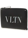 VLTN Logo Rockstud Clutch Bag Black - VALENTINO - BALAAN 3