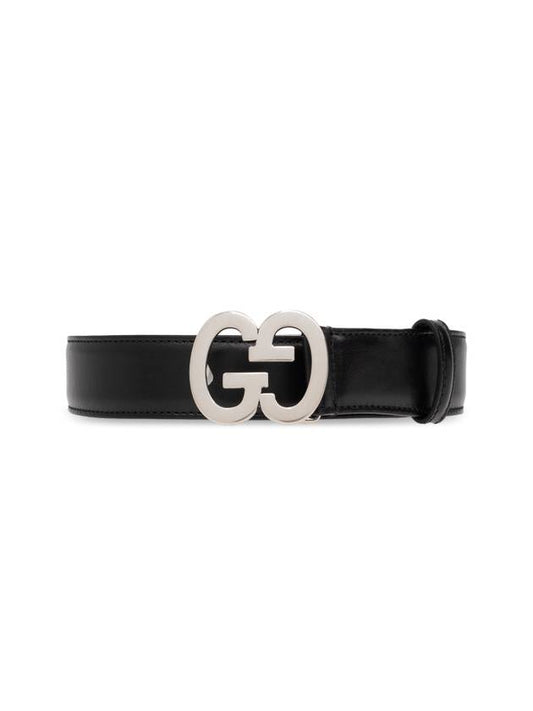 GG Superme Monogram Leather Buckle Belt - GUCCI - BALAAN 1