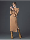 Karina draping knit dress camel - DE PERI MERA - BALAAN 2