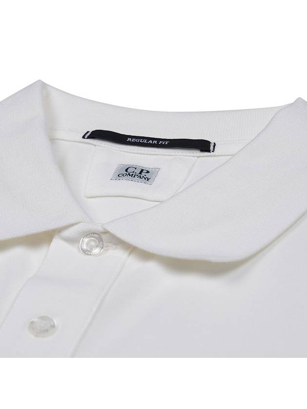 Stretch Piquet Regular Polo Shirt White - CP COMPANY - BALAAN 5