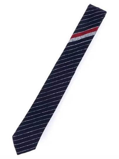 Striped Flannel Classic Tie Navy - THOM BROWNE - BALAAN 2