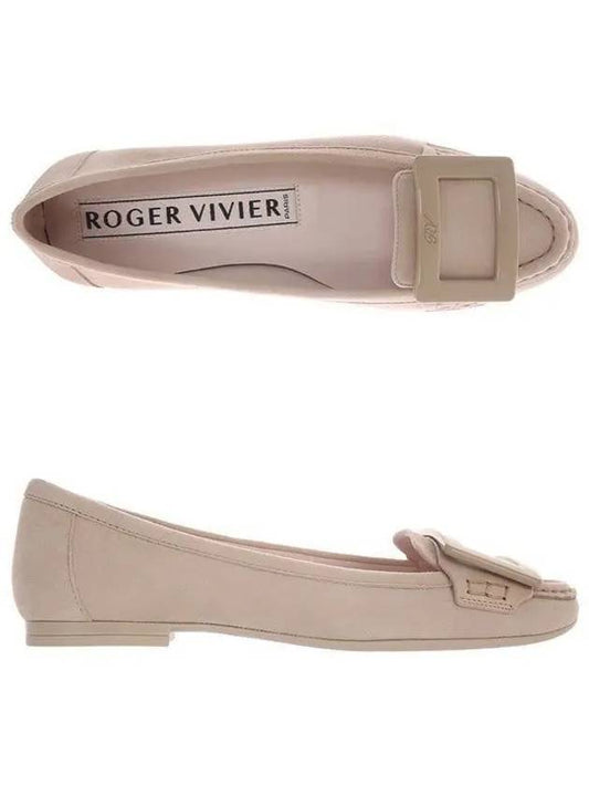 Women's Lacquered Buckle Suede Loafers Pink - ROGER VIVIER - BALAAN 2