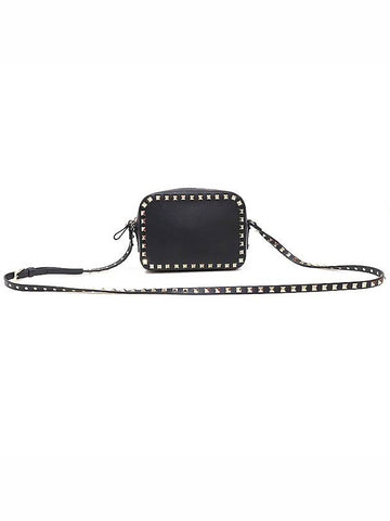 WW0B0809VSF Black Calfskin Rockstud Small Camera Crossbody Bag - VALENTINO - BALAAN 1