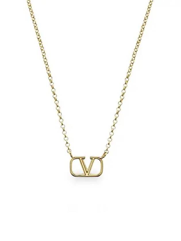 Women's V Logo Signature Metal Necklace Gold - VALENTINO - BALAAN 4