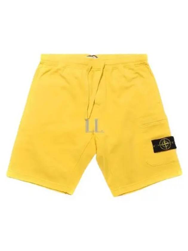 Wappen Patch Pocket Drawstring Shorts Yellow - STONE ISLAND - BALAAN 2