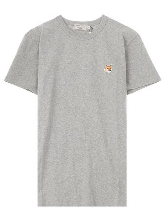 Fox Head Patch Classic Short Sleeve T-Shirt Grey Melange - MAISON KITSUNE - BALAAN 2