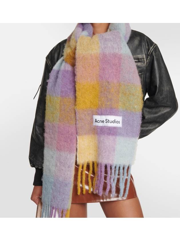 Check Mohair Muffler Violet Yellow - ACNE STUDIOS - BALAAN 11