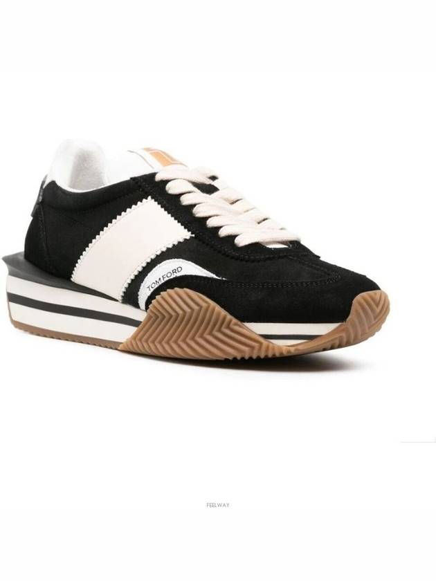 Suede James Sneakers Black Cream - TOM FORD - BALAAN 4