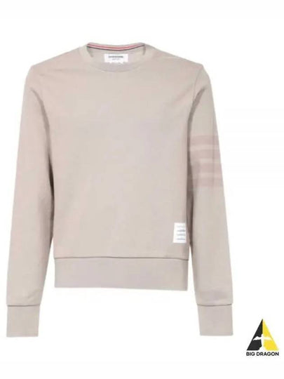 Classic Loopback Tonal 4 Bar Crewneck Knit Top Beige - THOM BROWNE - BALAAN 2