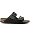 Arizona Double Strap Narrow Slippers Black - BIRKENSTOCK - BALAAN.