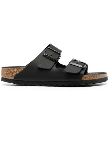 Arizona Double Strap Narrow Slippers Black - BIRKENSTOCK - BALAAN 1