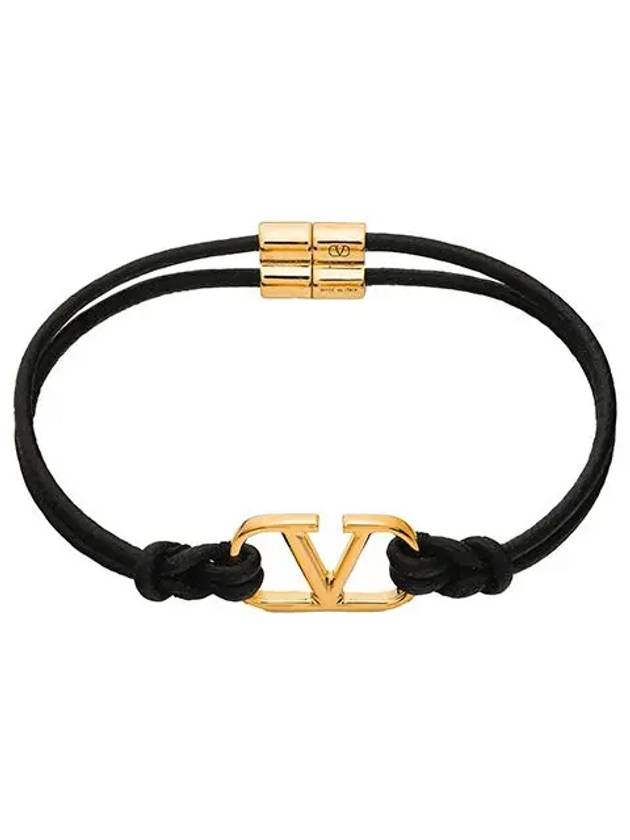 V Logo Signature Bracelet Black - VALENTINO - BALAAN 5