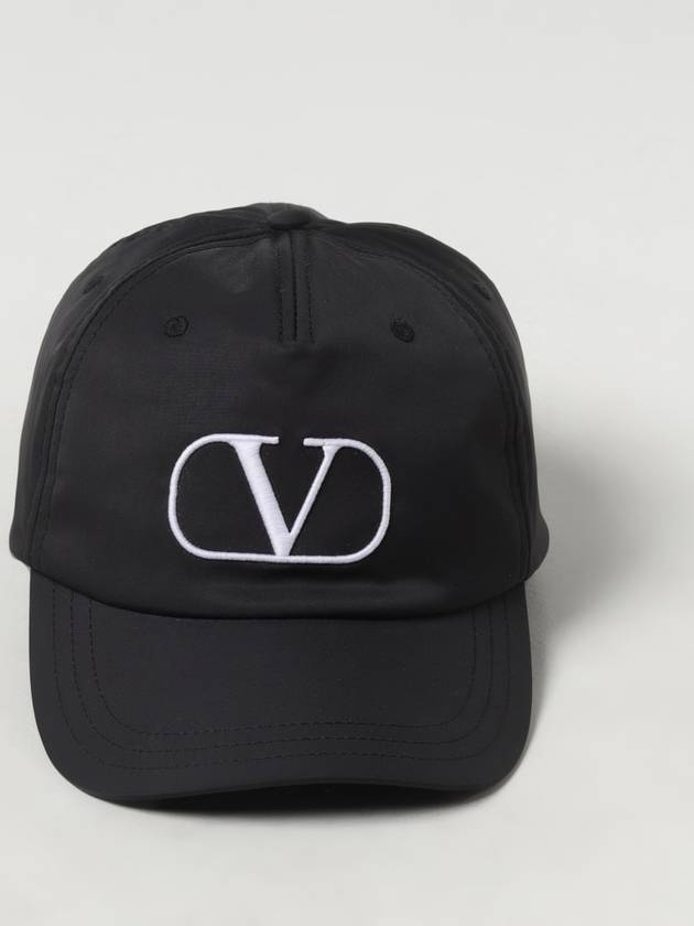 Signature V Logo Ball Cap Black - VALENTINO - BALAAN 3