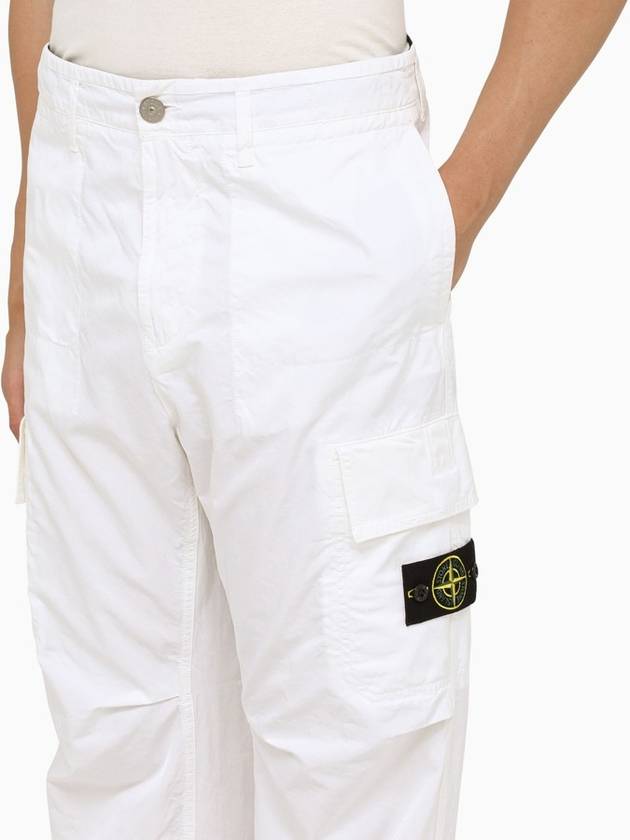 Waffen Logo Pocket Cargo Straight Pants White - STONE ISLAND - BALAAN 4