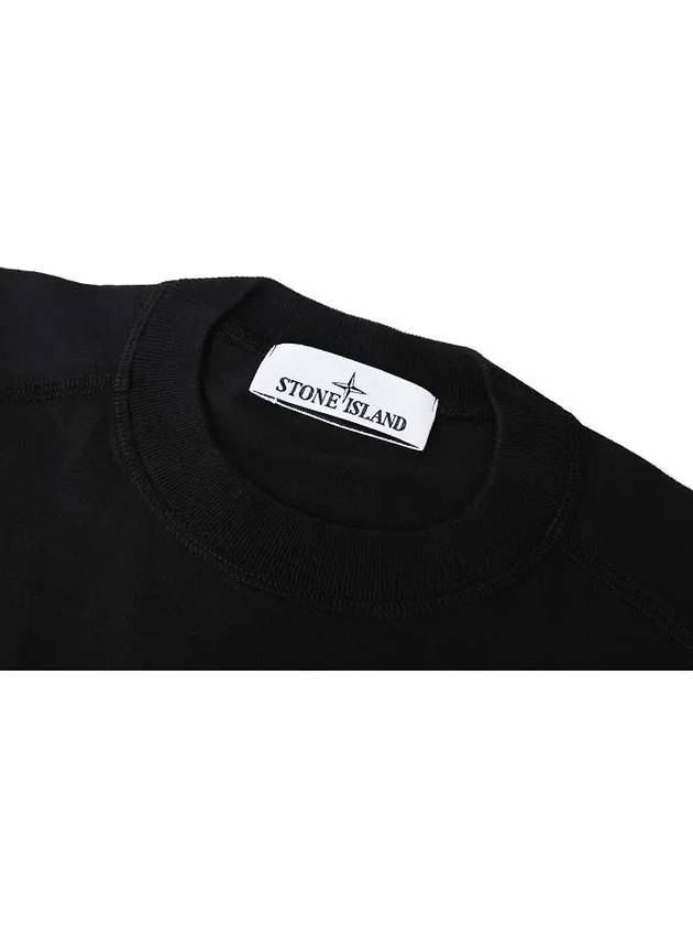 Logo Crew Neck Short Sleeve T-Shirt Black - STONE ISLAND - BALAAN 4