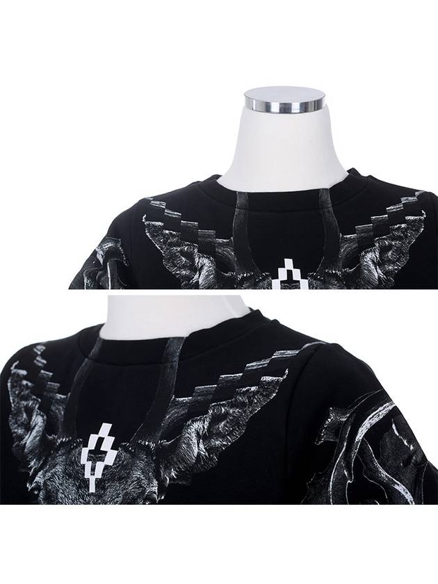 Crew Neck Cotton Sweatshirt Black - MARCELO BURLON - BALAAN 6