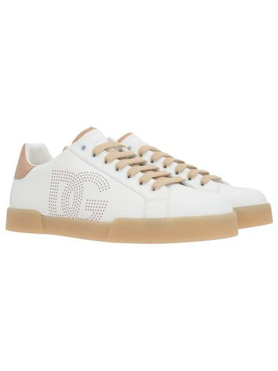 Portofino perforated DG logo low top sneakers white - DOLCE&GABBANA - BALAAN 2