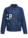 Logo Print Denim Jacket Blue - CP COMPANY - BALAAN 2