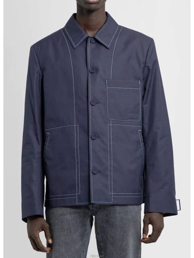 Workwear Cotton Silk Canvas Jacket Navy - DIOR - BALAAN 2