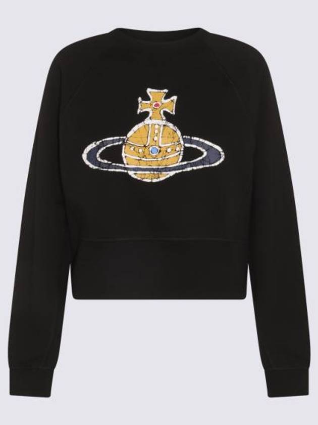 Logo Print Cotton Sweatshirt Black - VIVIENNE WESTWOOD - BALAAN 5