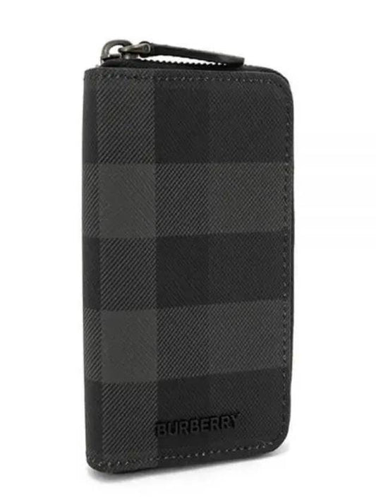 Check Zip Card Case Grey - BURBERRY - BALAAN 2