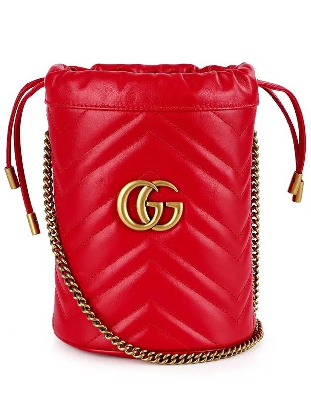 GG Marmont Matelasse Mini Bucket Bag Red - GUCCI - BALAAN 1