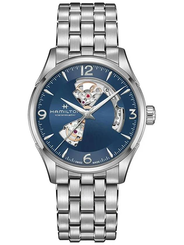 Jazzmaster Open Heart 42mm Metal Watch Blue - HAMILTON - BALAAN 4