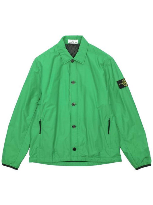 Cotton Nylon Tela Primaloft Over Long Sleeve Shirt Bright Green - STONE ISLAND - BALAAN 2